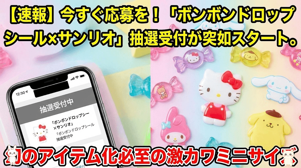 【速報】今すぐ応募を！「ボンボンドロップシール×サンリオ」抽選受付が突如スタート。幻のアイテム化必至の激カワミニサイズ