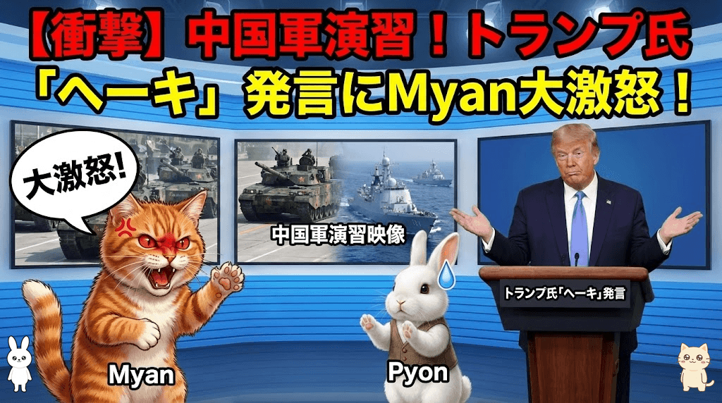 【衝撃】中国軍演習！トランプ氏「ヘーキ」発言にMyan大激怒！