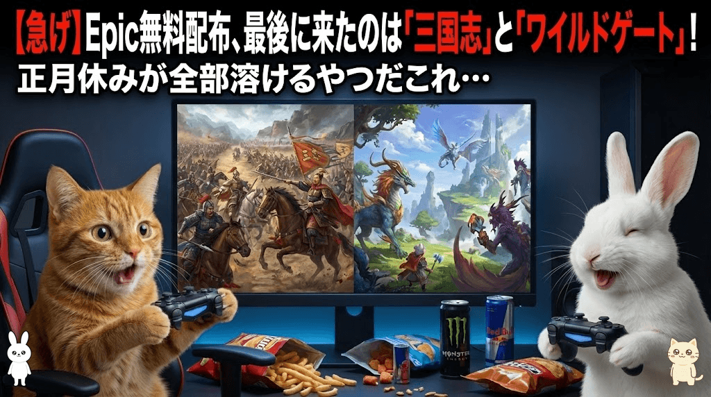 【衝撃】Epic無料配布、三国志とワイルドゲート…正月休み全部溶けるってマジかよ！