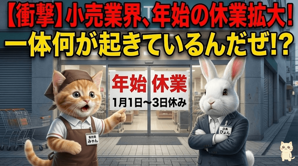 【衝撃】小売業界、年始の休業拡大！一体何が起きているんだぜ！？