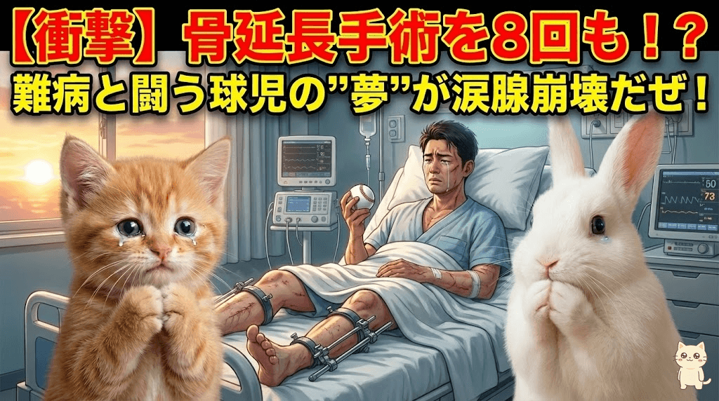 【衝撃】骨延長手術を8回も!?難病と闘う球児の"夢"が涙腺崩壊だぜ!
