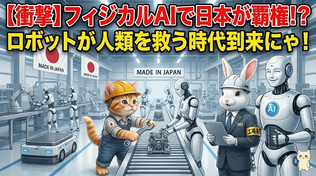 【衝撃】フィジカルAIで日本が覇権!?ロボットが人類を救う時代到来にゃ!