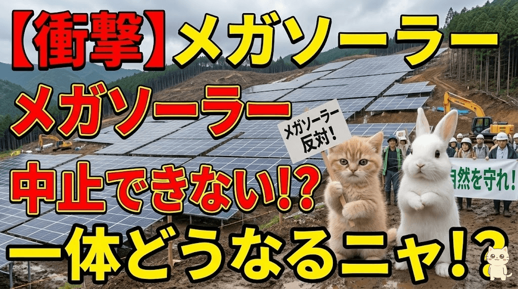 【衝撃】メガソーラー中止できない!?一体どうなるニャ!?