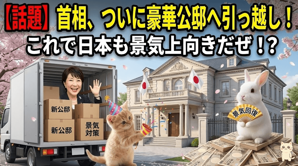 【話題】首相、ついに豪華公邸へ引っ越し!これで日本も景気上向きだぜ!?