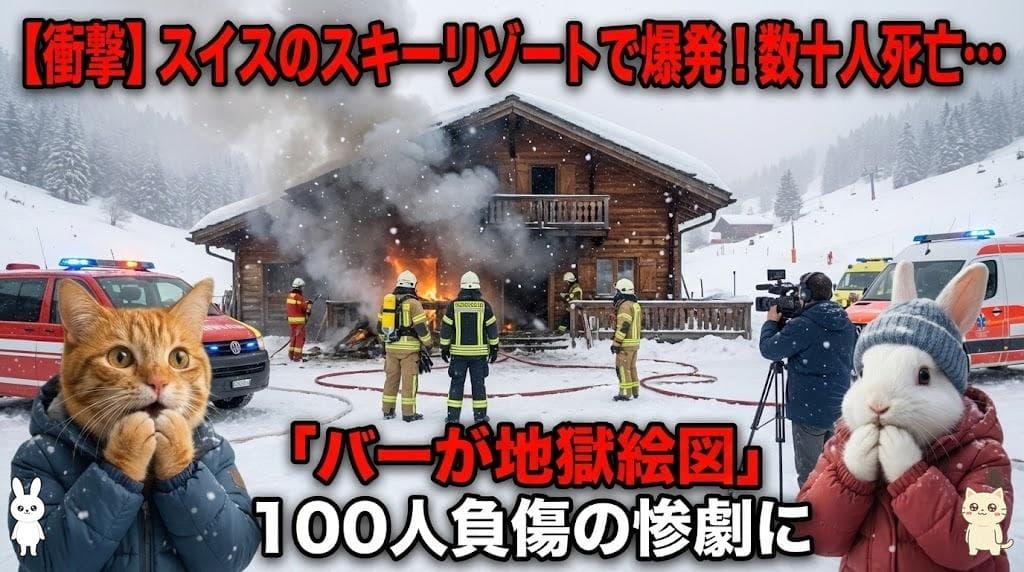 【衝撃】スイスのスキーリゾート爆発!地獄絵図のバーで数十人死亡、100人負傷…新年早々大惨事!